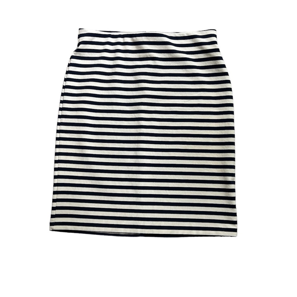 Old Navy blue and white striped stretch pencil skirt
